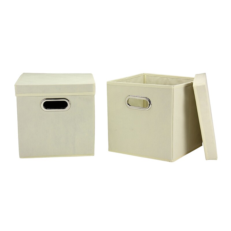 Household Essentials Storage Cubes with Lids, Natural (39-1) image 1