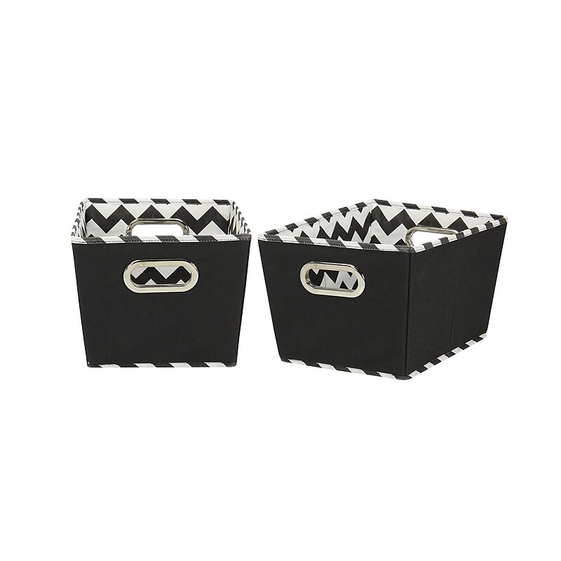 Household Essentials Decorative Storage Bins, Black Chevron, 2/Pk (71-1) image 1