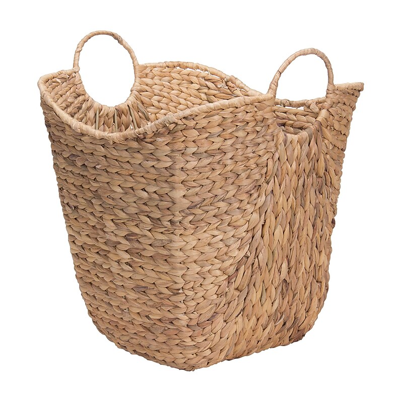 Household Essentials Tall Water Hyacinth Wicker Basket with Handles (ML-4002) image 1