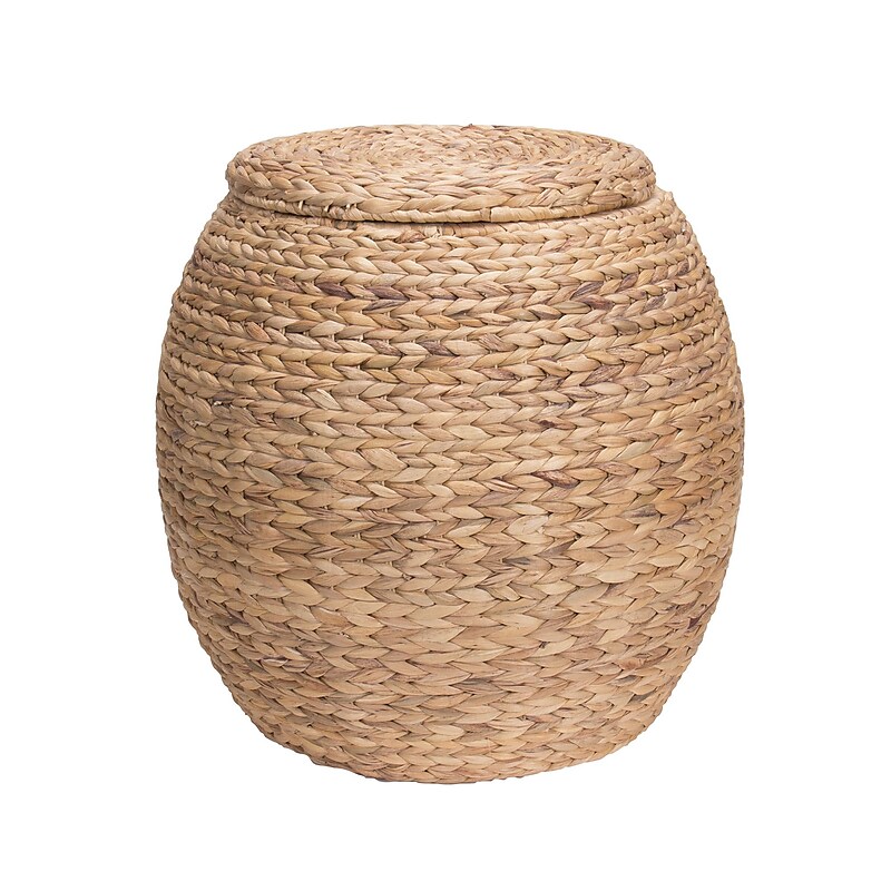 Household Essentials Water Hyacinth Wicker Storage Basket, Natural (ML-4105) image 1