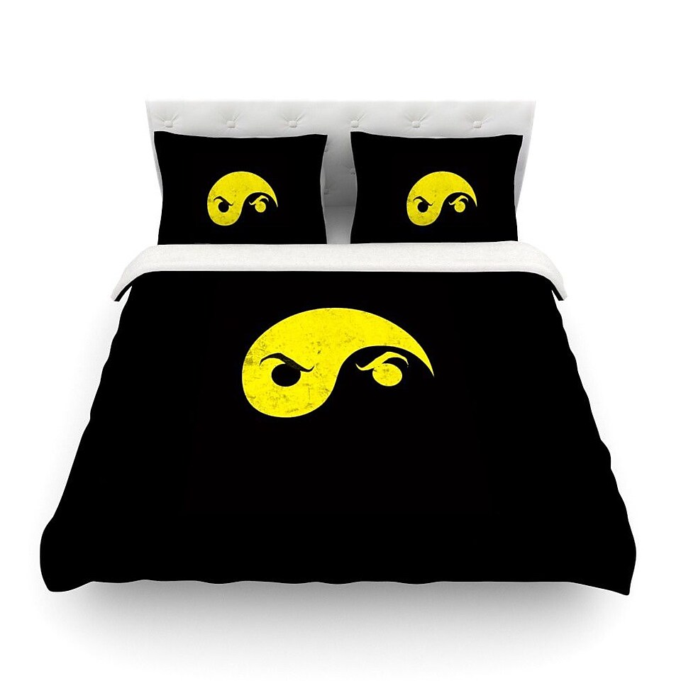 KESS InHouse Yin Yang Ninja by Frederic Levy Hadida Featherweight Duvet Cover; Queen