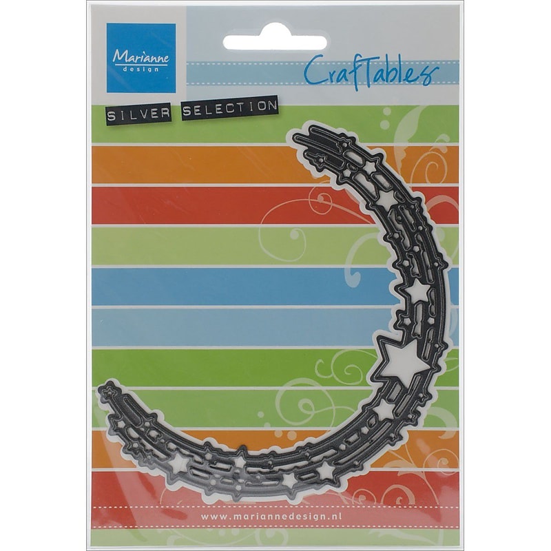 Ecstasy Crafts Marianne Design Star Semi-Circle Craftables Die, Gray, 5/8" x 4 1/2" image 1