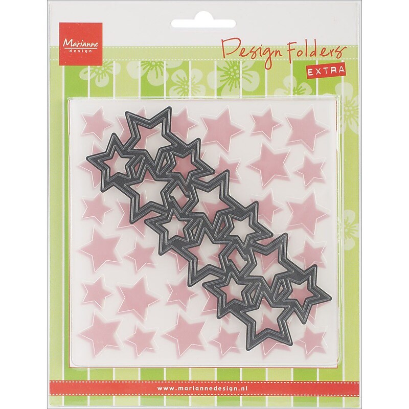 Ecstasy Crafts Marianne Design Embossing Folder and Stars Die image 1