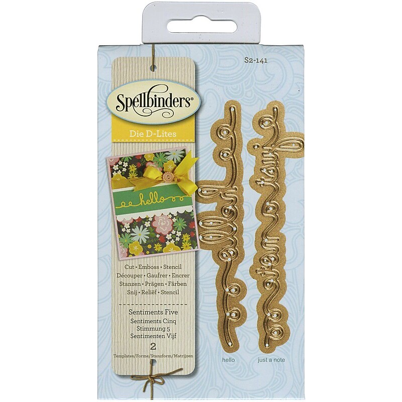 Spellbinders® Sentiments 5 Shapeabilities D-Lite Die, Green image 1