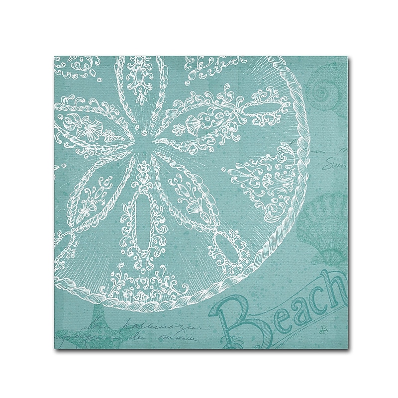 Trademark Fine Art WAP0098-C1414GG "Aqua Treasure II" by Daphne Brissonnet 14" x 14" Frameless Art image 1