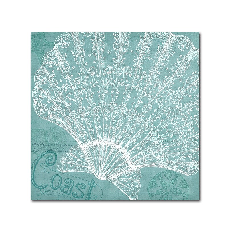 Trademark Fine Art WAP0099-C1818GG "Aqua Treasure III" by Daphne Brissonnet 18" x 18" Frameless Art image 1