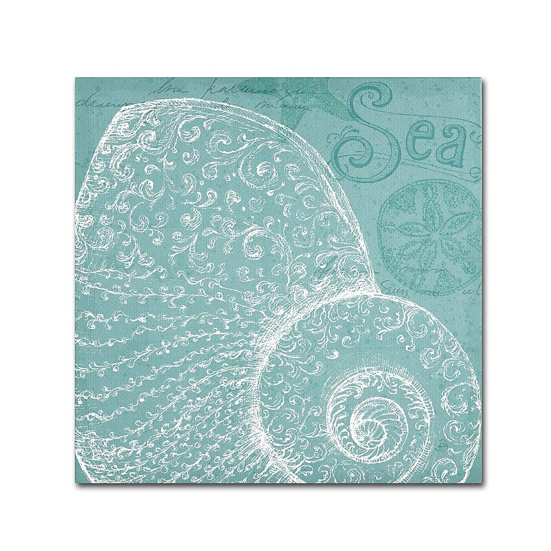 Trademark Fine Art WAP0100-C1414GG "Aqua Treasure IV" by Daphne Brissonnet 14" x 14" Frameless Art image 1