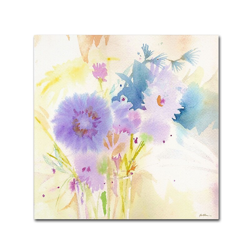 Trademark Fine Art SG5708-C1818GG "Mixed Blue Bouquet" by Sheila Golden 18" x 18" Frameless Art image 1