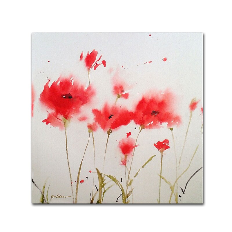 Trademark Fine Art SG5707-C1818GG "A Poppy Moment" by Sheila Golden 18" x 18" Frameless Art image 1