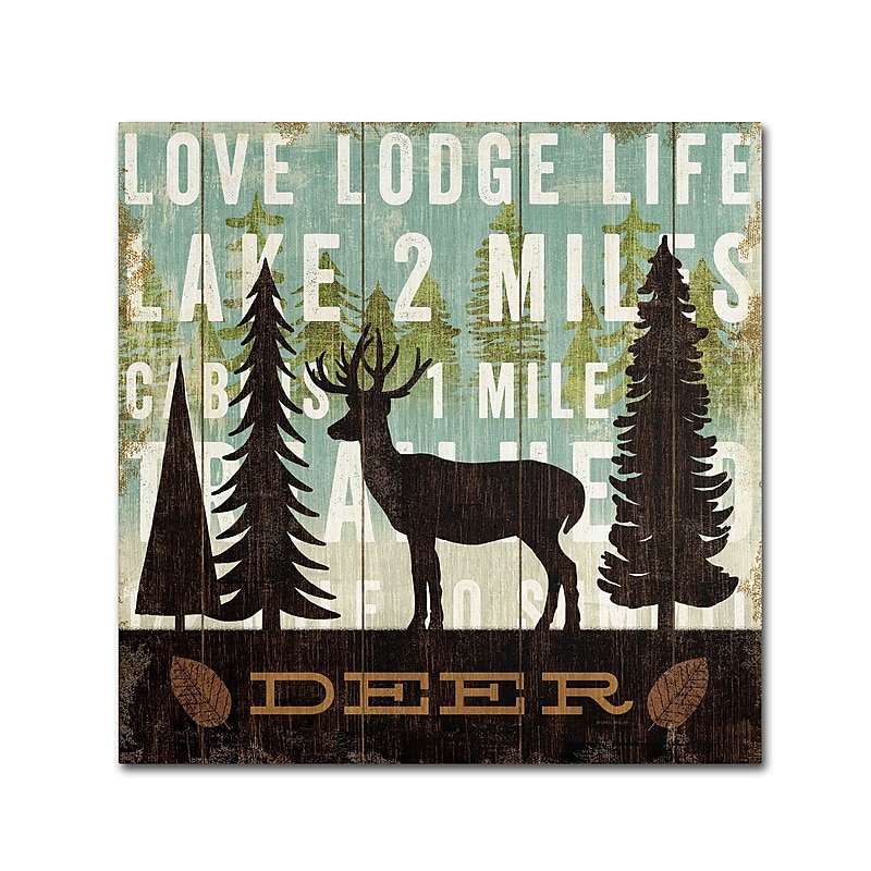Trademark Fine Art WAP0122-C1414GG "Simple Living Deer" by Michael Mullan 14" x 14" Frameless Art image 1