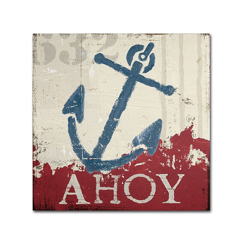 Trademark Fine Art WAP0139-C1818GG "Nautical IV Red" by Wellington Studio 18" x 18" Frameless Art image 1