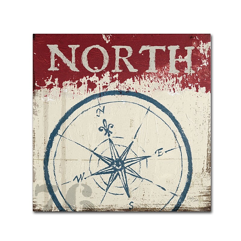 Trademark Fine Art WAP0136-C1414GG "Nautical I Red" by Wellington Studio 14" x 14" Frameless Art image 1