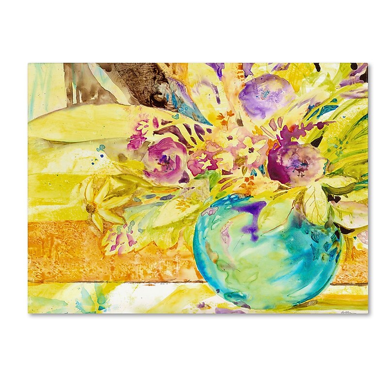 Trademark Fine Art SG5695-C2432GG "The Aqua Vase" by Sheila Golden 24" x 32" Frameless Art image 1