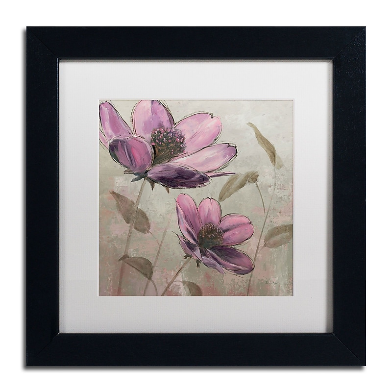 Trademark Fine Art WAP0106-B1111MF "Plum Floral II" by Emily Adams 11" x 11" Framed Art, WHT MTD image 1