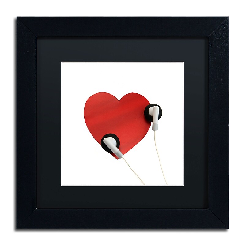 Trademark Fine Art Listen to Your Heart by Beata Czyzowska Young 11x11 FRM Art, BLK MTD (BC0128-B1111BMF) image 1