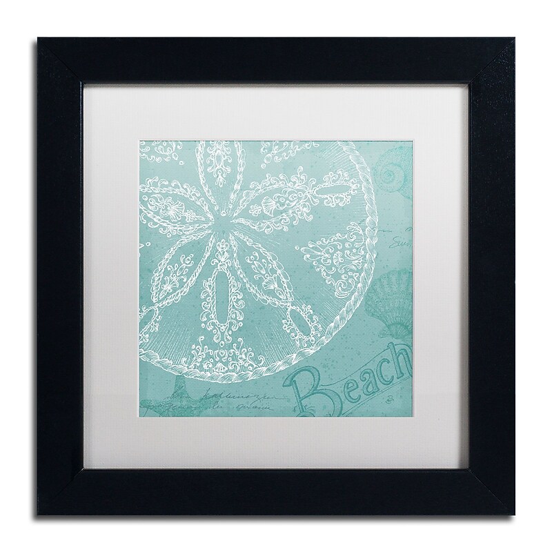 Trademark Fine Art WAP0098-B1111MF Aqua Treasure II by Daphne Brissonnet 11x11 FRM Art, WHT MTD image 1