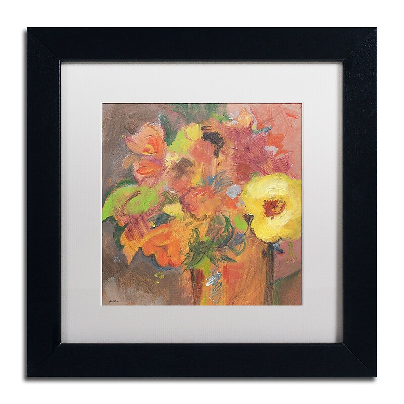 Trademark Fine Art SG5711-B1111MF "Floral Expressions" by Sheila Golden 11" x 11" FRM Art, WHT MTD image 1