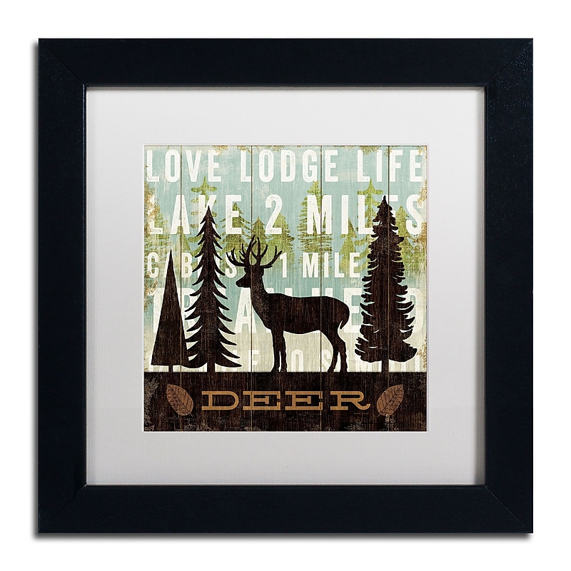 Trademark Fine Art WAP0122-B1111MF "Simple Living Deer" by Michael Mullan 11" x 11" FRM Art, WHT MTD image 1