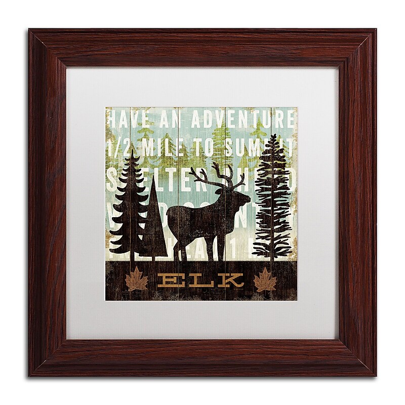 Trademark Fine Art WAP0121-W1111MF "Simple Living Elk" by Michael Mullan 11" x 11" FRM Art, WHT MTD image 1