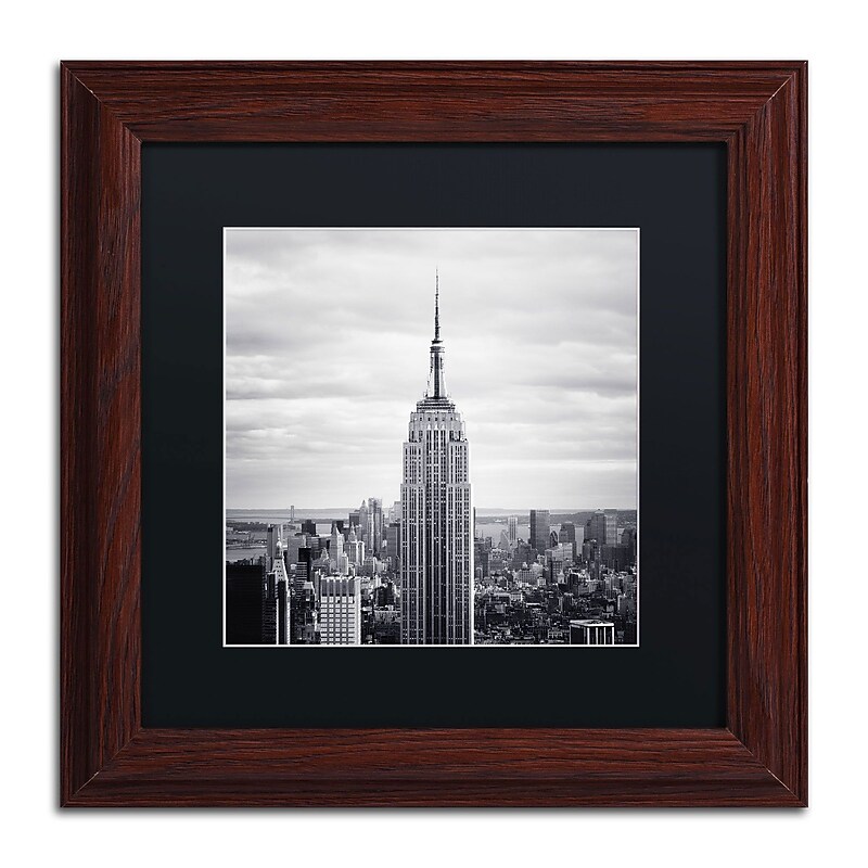 Trademark Fine Art NP0005-W1111BMF "Empire" by Nina Papiorek 11" x 11" Framed Art, Black Matted image 1