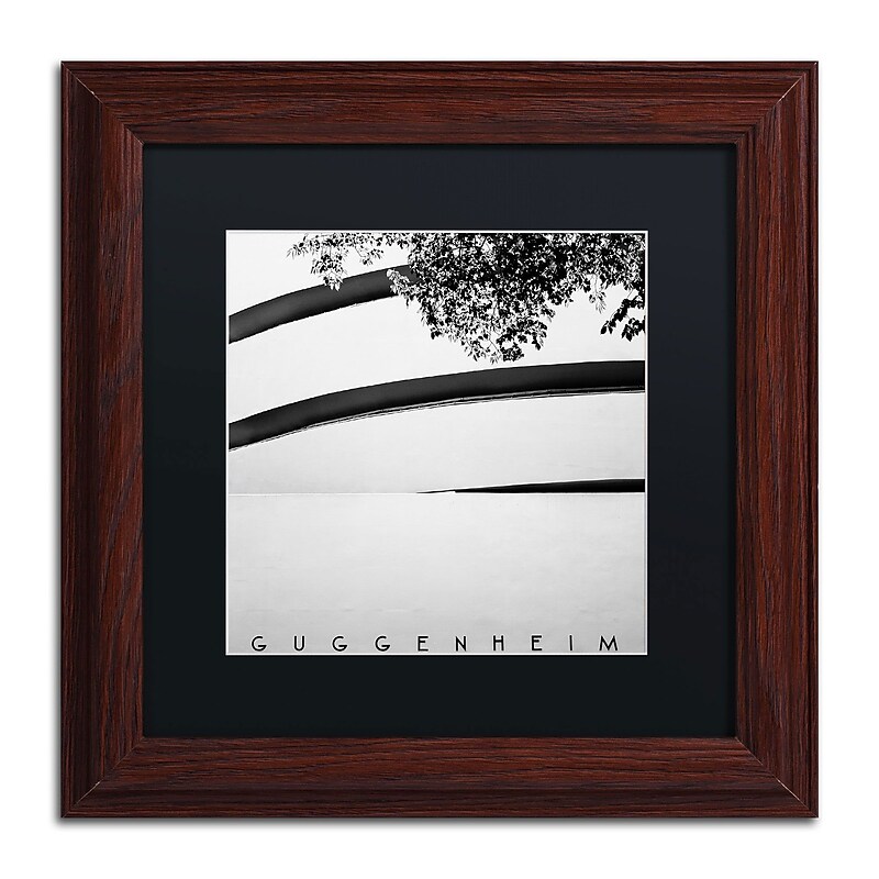 Trademark Fine Art NP0003-W1111BMF "Guggenheim" by Nina Papiorek 11" x 11" Framed Art, Black Matted image 1