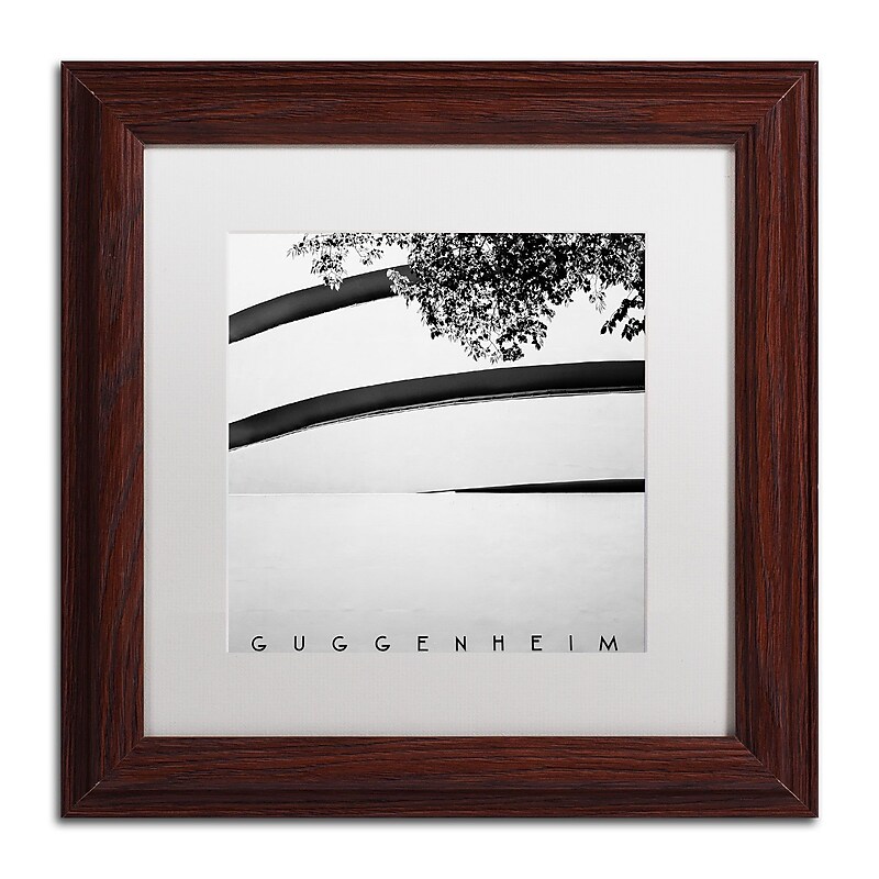 Trademark Fine Art NP0003-W1616MF "Guggenheim" by Nina Papiorek 16" x 16" Framed Art, White Matted image 1