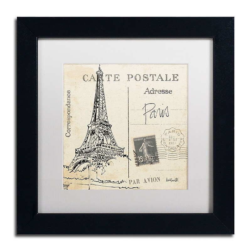 Trademark Fine Art WAP0092-B1111MF Postcard Sketches III by Anne Tavoletti 11x11 FRM Art, WHT MTD image 1