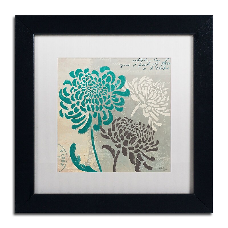 Trademark Fine Art WAP0134-B1111MF Chrysanthemums I by Wellington Studio 11x11 FRM Art, WHT MTD image 1