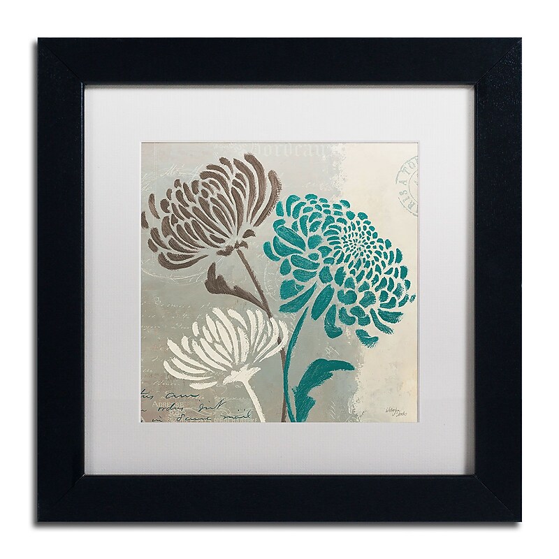 Trademark Fine Art WAP0135-B1111MF Chrysanthemums II by Wellington Studio 11x11 FRM Art, WHT MTD image 1