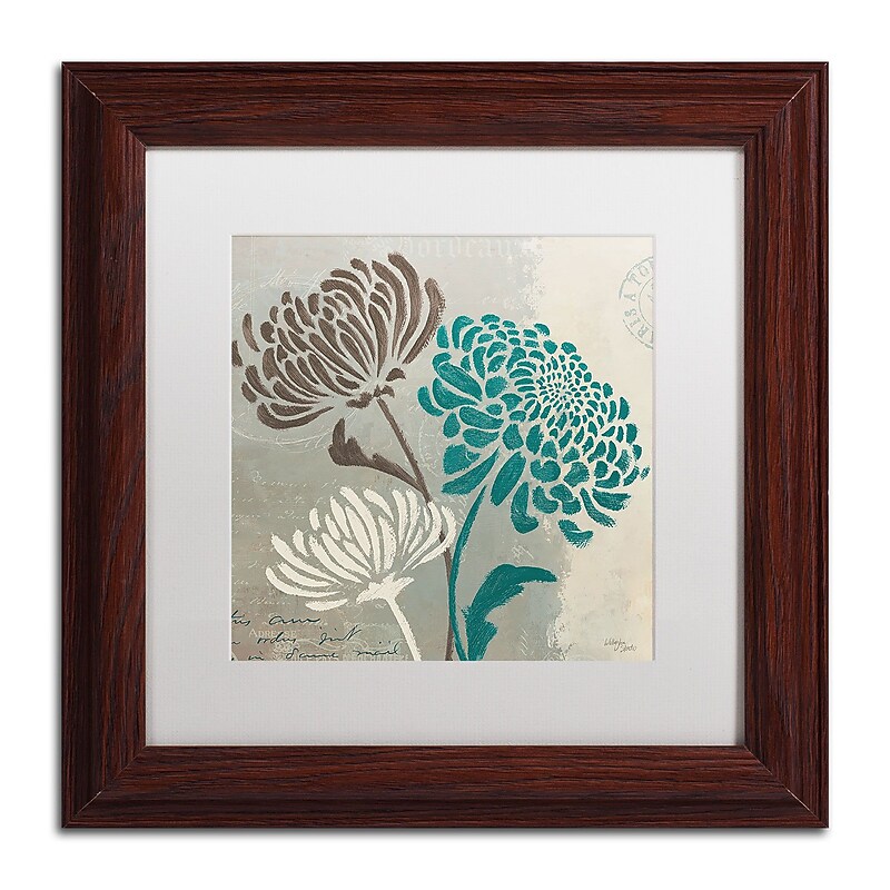 Trademark Fine Art WAP0135-W1111MF Chrysanthemums II by Wellington Studio 11x11 FRM Art, WHT MTD image 1