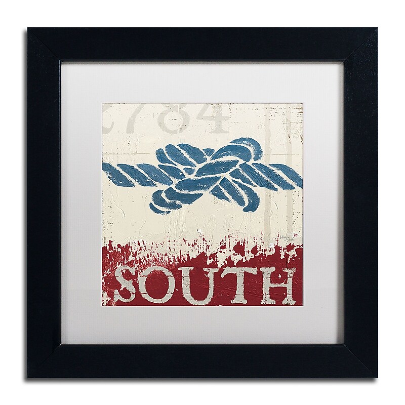 Trademark Fine Art WAP0137-B1111MF "Nautical II Red" by Wellington Studio 11" x 11" FRM Art, WHT MTD image 1