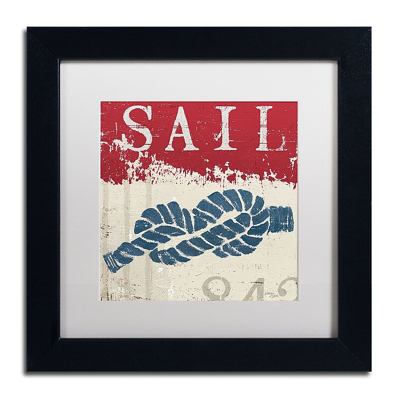 Trademark Fine Art WAP0138-B1111MF Nautical III Red by Wellington Studio 11x11 FRM Art, WHT MTD image 1