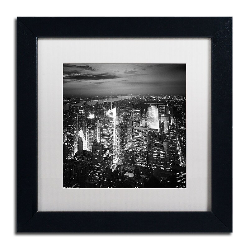 Trademark Fine Art NP0013-B1111MF "Times Square" by Nina Papiorek 11" x 11" Framed Art, White Matted image 1