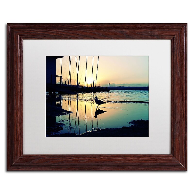 Trademark Fine Art BC0130-W1114MF "Lonely at Sunset" by Beata Czyzowska Young 11" x 14" Framed Art image 1