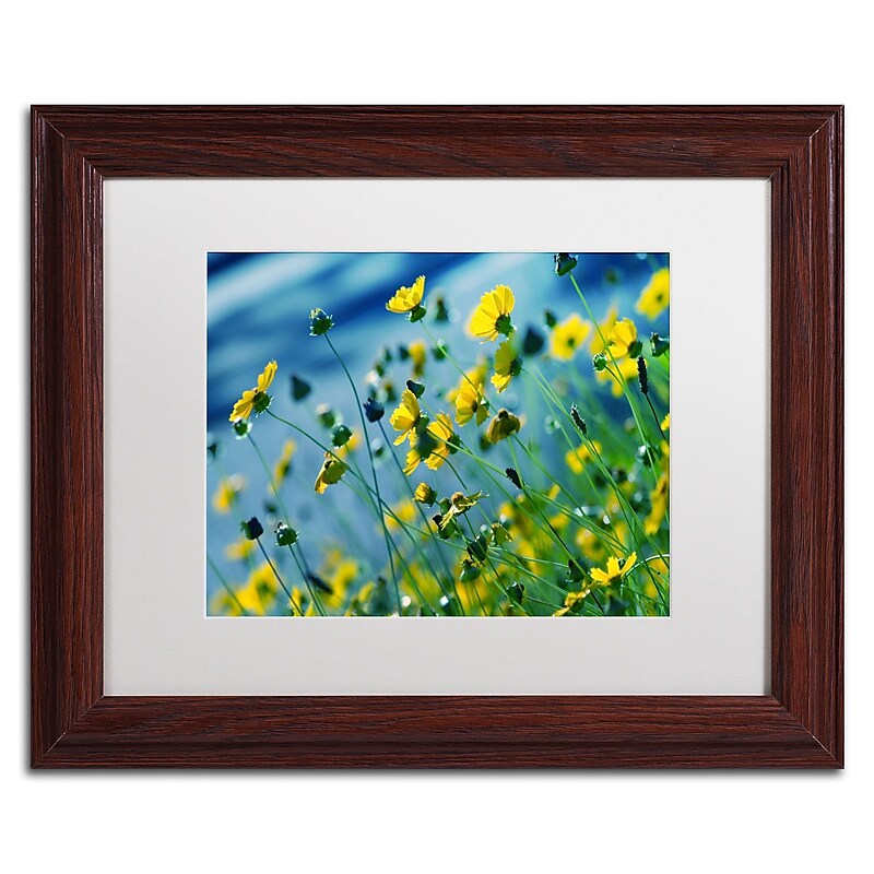 Trademark Fine Art BC0141-W1114MF Power in Flower by Beata Czyzowska Young 11x14 FRM Art, WHT MTD image 1