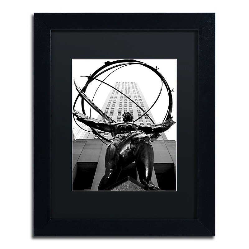 Trademark Fine Art MZ0253-B1114BMF "Atlas" by CATeyes 14" x 11" Framed Art, Black Matted image 1