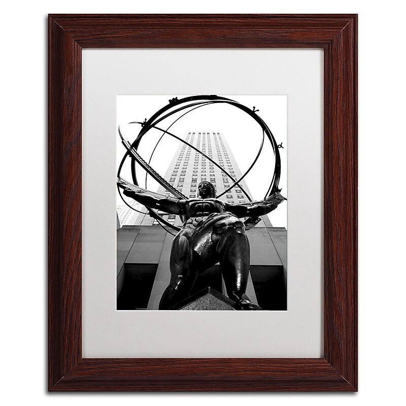 Trademark Fine Art MZ0253-W1114MF "Atlas" by CATeyes 14" x 11" Framed Art, White Matted image 1