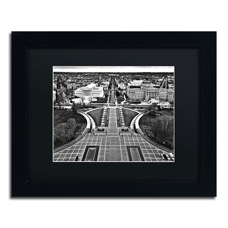 Trademark Fine Art MZ0251-B1114BMF "Washington DC" by CATeyes 11" x 14" Framed Art, Black Matted image 1