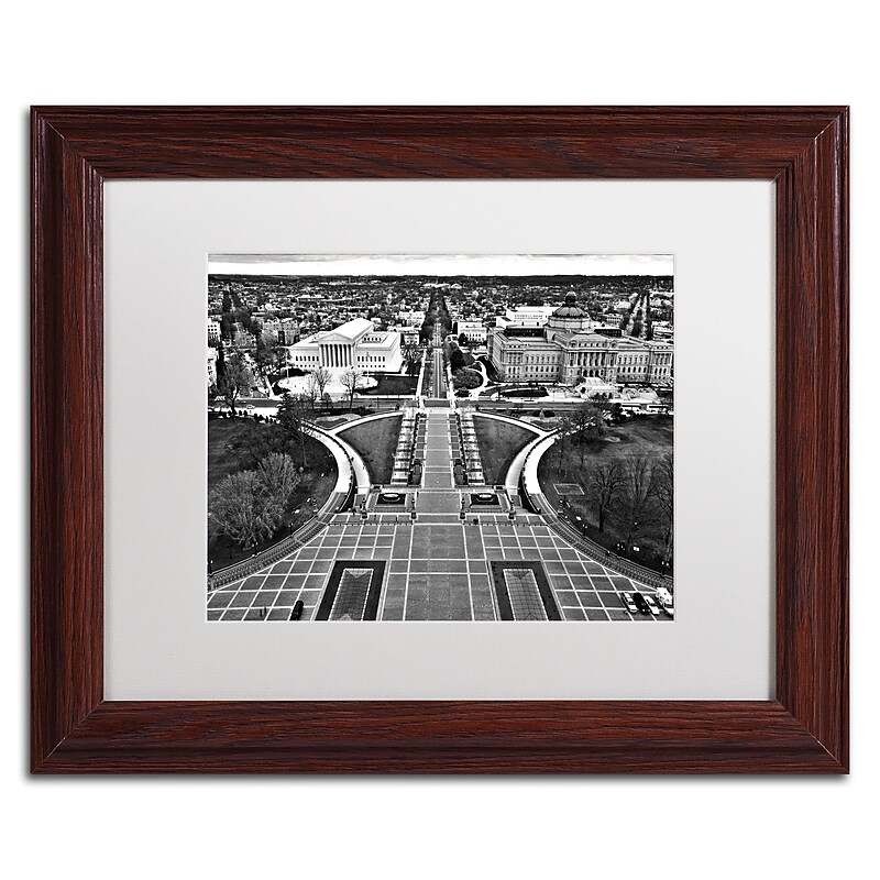 Trademark Fine Art MZ0251-W1114MF "Washington DC" by CATeyes 11" x 14" Framed Art, White Matted image 1