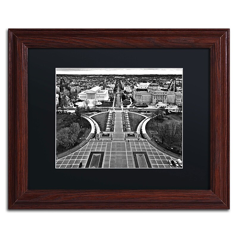 Trademark Fine Art MZ0251-W1114BMF "Washington DC" by CATeyes 11" x 14" Framed Art, Black Matted image 1