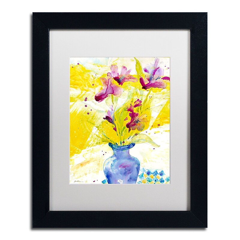 Trademark Fine Art SG5697-B1114MF Purple Blooms in Sunlight by Sheila Golden 14x11 FRM Art, WHT MTD image 1