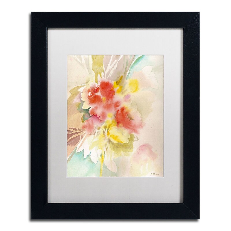 Trademark Fine Art SG5698-B1114MF "Red Flower Shadows" by Sheila Golden 14" x 11" FRM Art, WHT MTD image 1