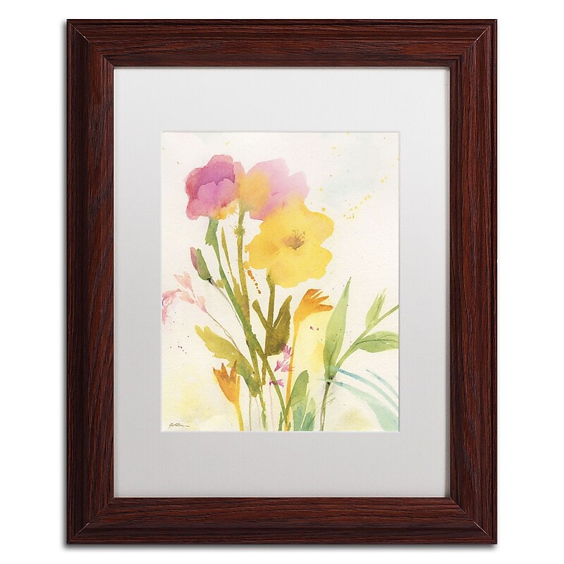 Trademark Fine Art Wildflowers Against the Sky by Sheila Golden 14x11 FRM Art, WHT MTD (SG5714-W1114MF) image 1