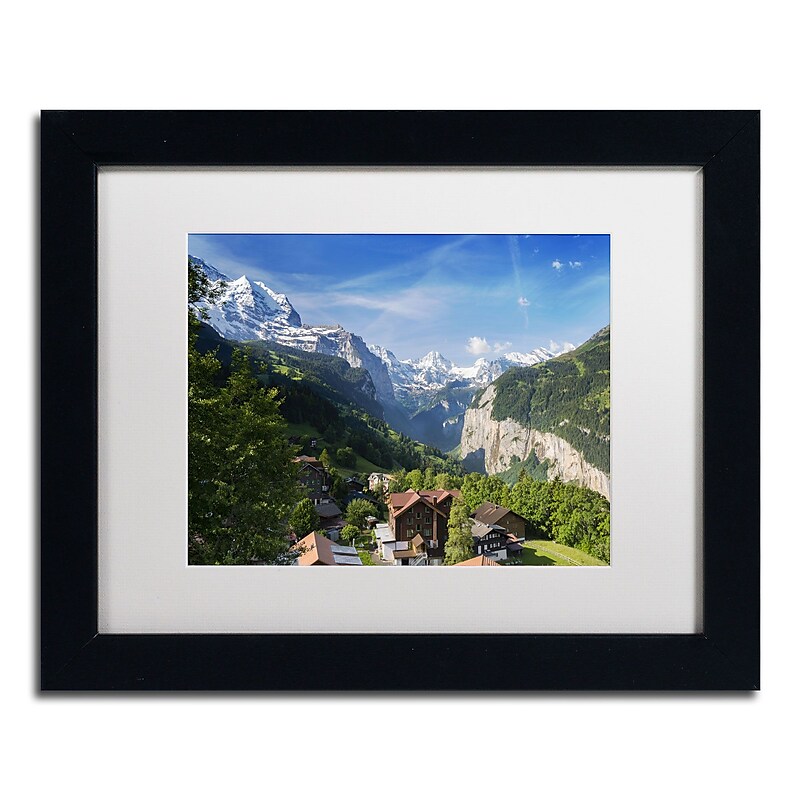 Trademark Fine Art A New Day in the Swiss Alps by Philippe Sainte-Laudy 11x14 FRM Art, WHT MTD (PSL0295-B1114MF) image 1