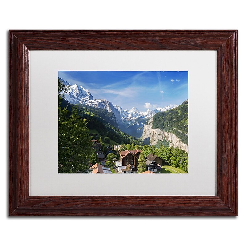 Trademark Fine Art A New Day in the Swiss Alps by Philippe Sainte-Laudy 11x14 FRM Art, WHT MTD (PSL0295-W1114MF) image 1