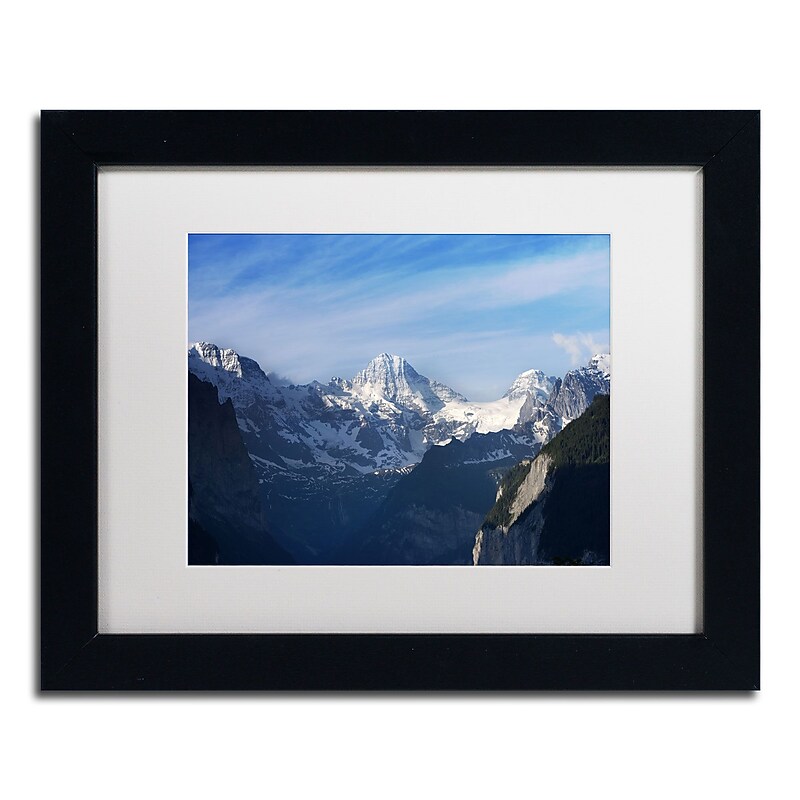 Trademark Fine Art The Morning Comes Over the Swiss Alps by Philippe Sainte-Laudy 11x14 FRM Art, WHT (PSL0323-B1114MF) image 1