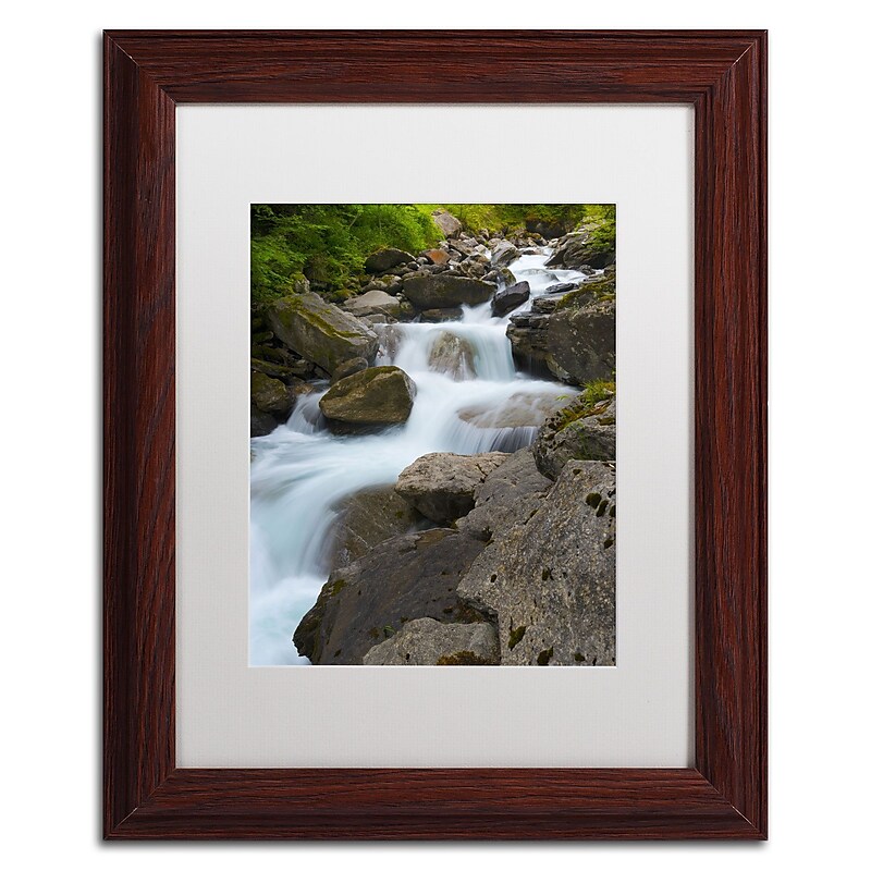 Trademark Fine Art PSL0330-W1114MF "Wet Rocks" by Philippe Sainte-Laudy 14" x 11" FRM Art, WHT MTD image 1