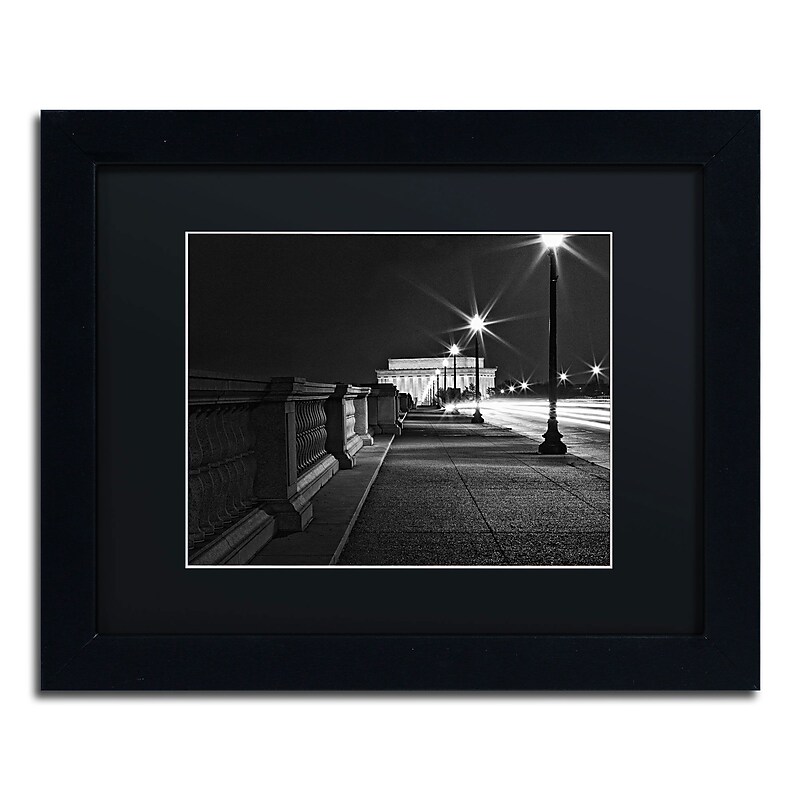 Trademark Fine Art GO011-B1114BMF Lincoln Memorial Bridge by Gregory O'Hanlon 11x14 FRM Art, BLK MTD image 1