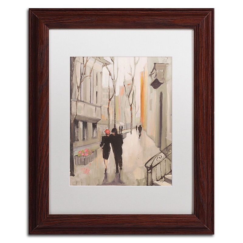 Trademark Fine Art Village Promenade Neutral by Julia Purinton 14x11 FRM Art, WHT MTD (WAP0112-W1114MF) image 1