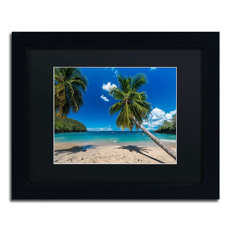 Trademark Fine Art RV0020-B1114BMF "Martinique" by Mathieu Rivrin 11" x 14" Framed Art, Black Matted image 1